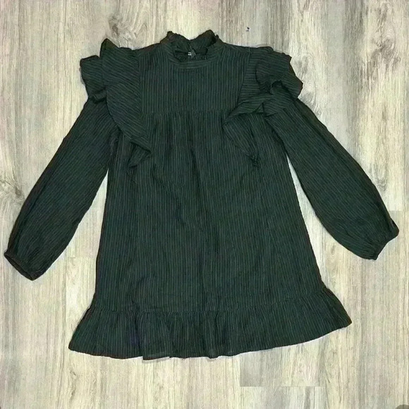 NWT Wild Fable Women’s Mini Dress Long Sleeve Ruffle Mock Neck Gray Size XS - Picture 1 of 6